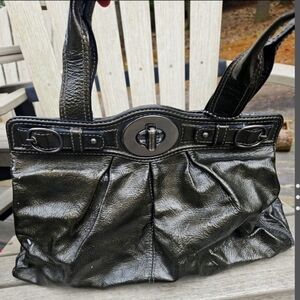 Authentic Coach 13915 Garnet Patent Gunmetal Handbag